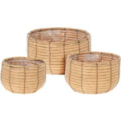 Set 3 ghivece din polirattan