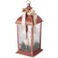 Lanterna cu lumânări LED din plastic/sticlă, 20 × 49 cm, roșie