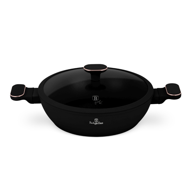 Hlboká panvica s titánovým povrchom a pokrievkou 28 cm Black Rose Collection