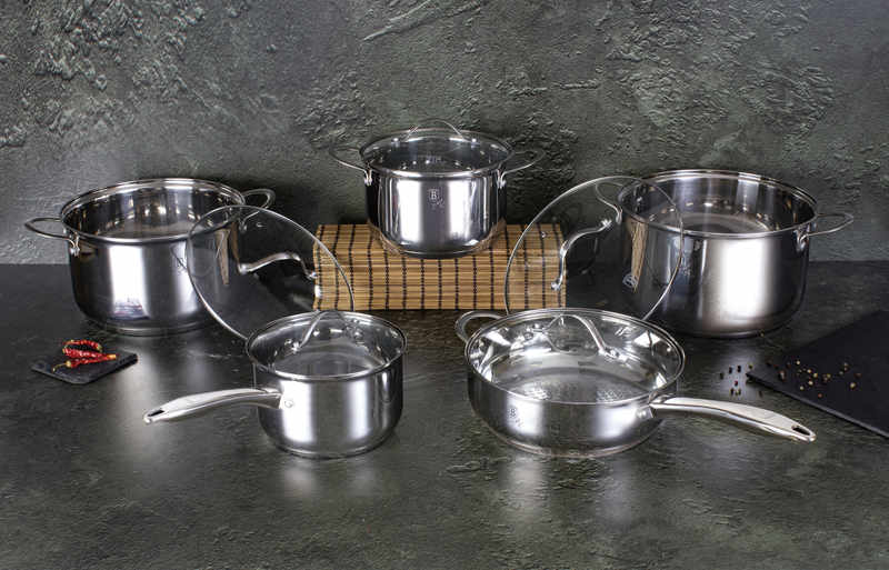 Juego de utensilios de cocina de acero inoxidable de 10 piezas, colección Silver Jewellery