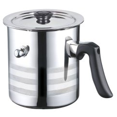 Cană de lapte cu capac, oțel inoxidabil, 2 l