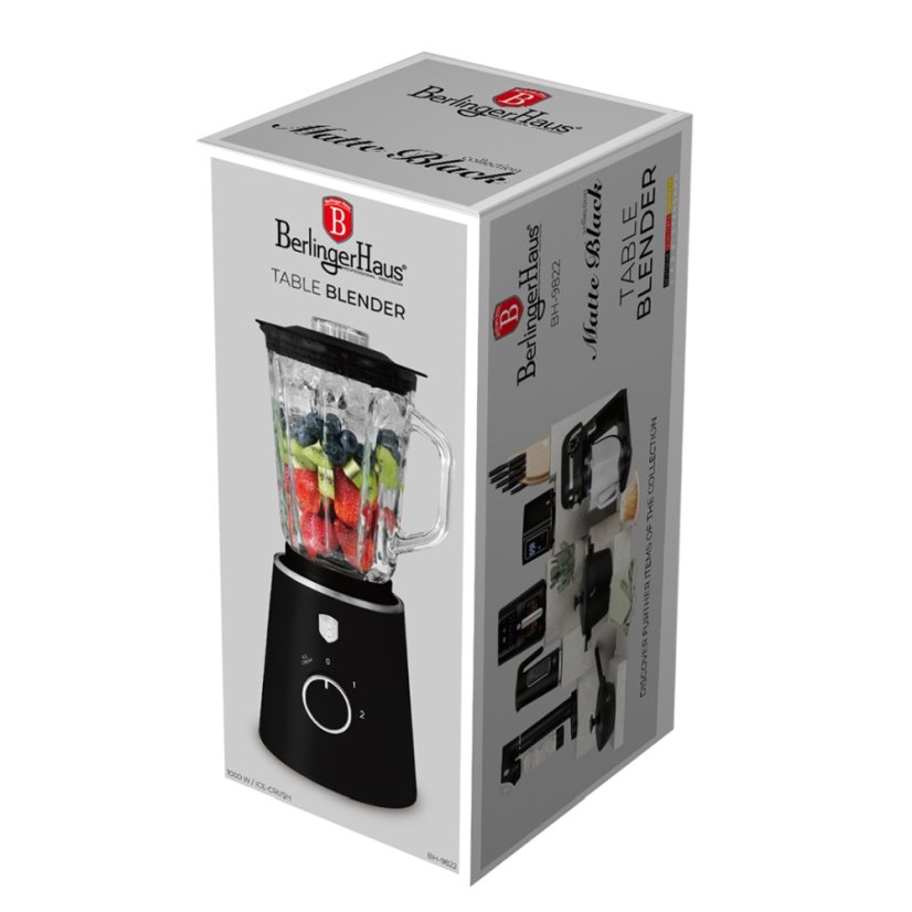 Stolní mixér se skleněnou nádobou 1,5 L 1000 W Matte Black Collection