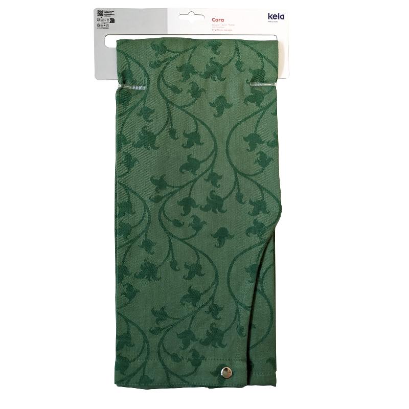 Zástěra Cora 100% bavlna světle zelená/zelený vzor 80,0x67,0cm