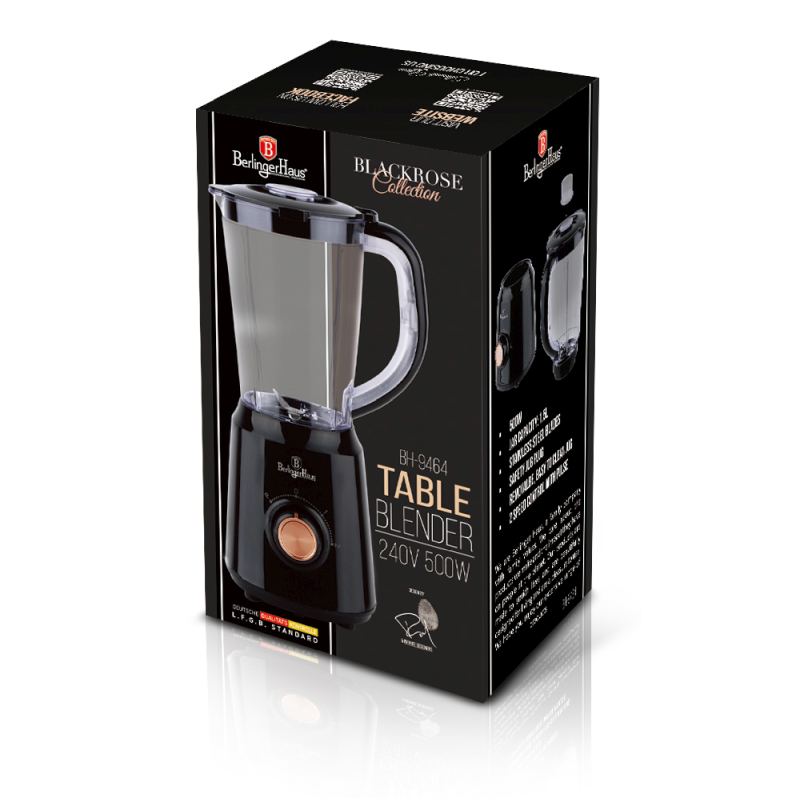 Blender de masă cu recipient de sticlă de 1,5 l, Colecția Black Rose
