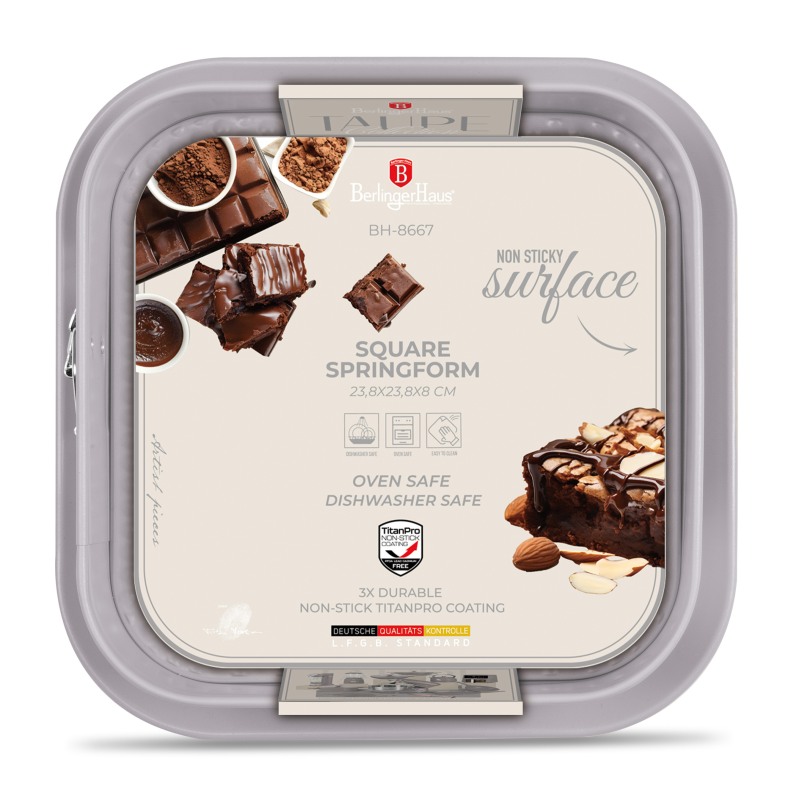 Forma na dort s titanovým povrchem 28x28 cm Taupe Collection