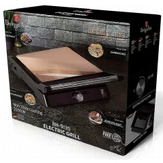 2000 W Rosegold Metallic Line contact grill with non-stick surface