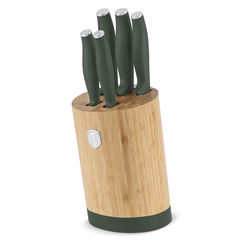 Sada nožů se stojanem BAMBOO 6 ks Matte Green Collection
