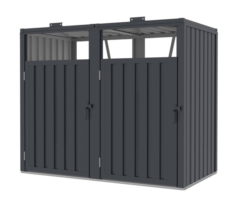 Adăpost pentru pubele G21 146x121x82 cm, din tablă antracit