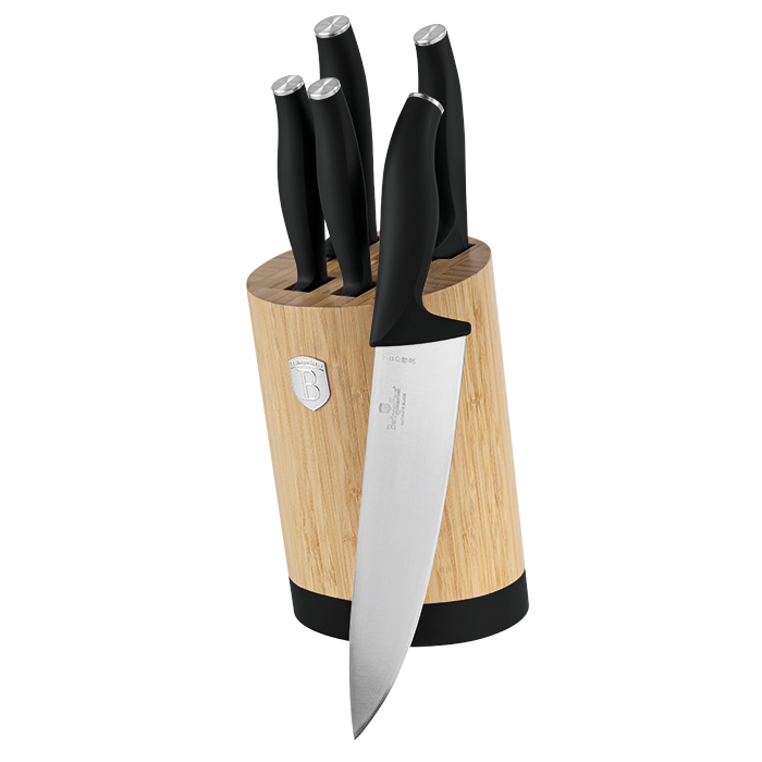 Set cutite cu suport BAMBOO 6 buc Colectia Matte Black