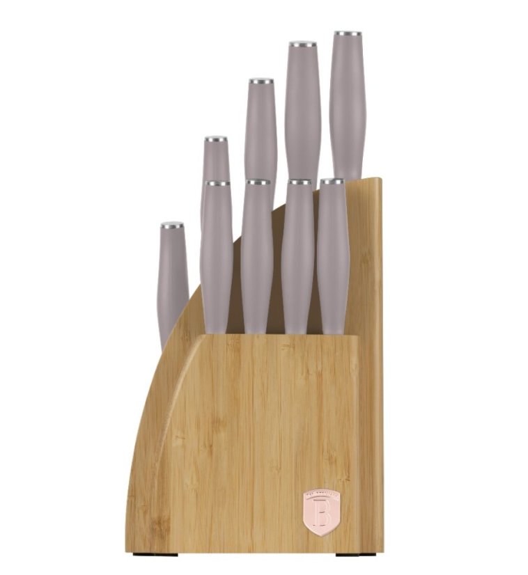 Sada nožů se stojanem BAMBOO 10 ks Taupe Collection