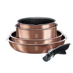 Sada nádobí s odnímatelnou rukojetí 9 ks Rosegold Metallic Line