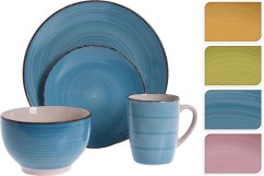 Jedálenská sada tanierov keramika 16 ks modrá