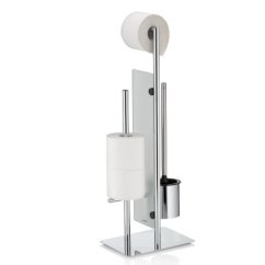 WC sada Style s držákem náhradní role lesklý kov 26x18x71cm