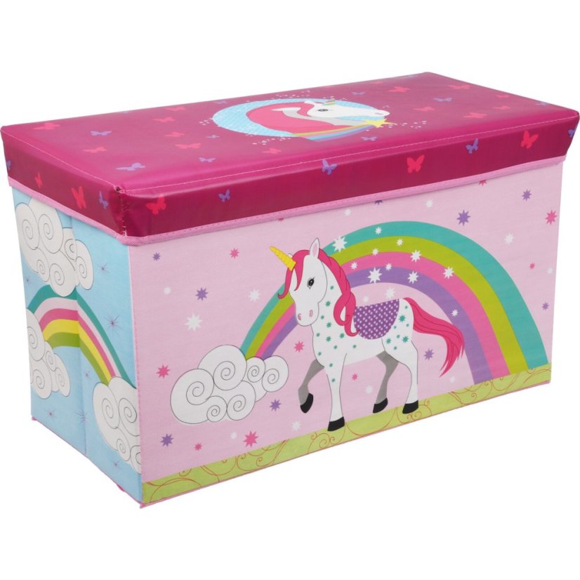 Úložný box jednorožec 60 × 30 × 35 cm růžová