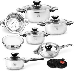 Sada nádobí nerez s teploměrem Aurich 16 ks