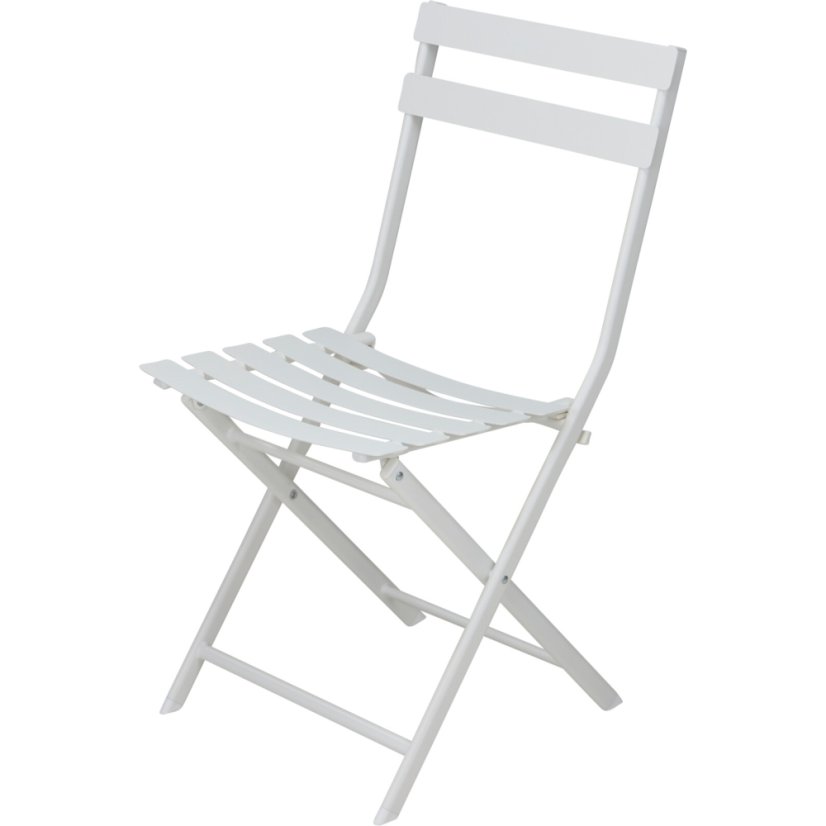 Set mobilier de grădină 2x scaune + 1x masă metal alb