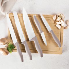 Sada nožů s prkénkem 6 ks Taupe Collection