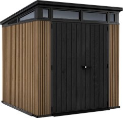 Casa de jardín Keter PENT Signature 7x7 Vertical marrón, con suelo