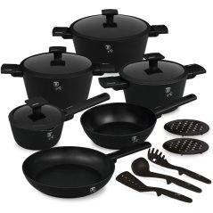 Sada nádobí s titanovým povrchem 15 ks Matte Black Collection Sada nádobí s titanovým povrchem 15 ks Matte Black Collection