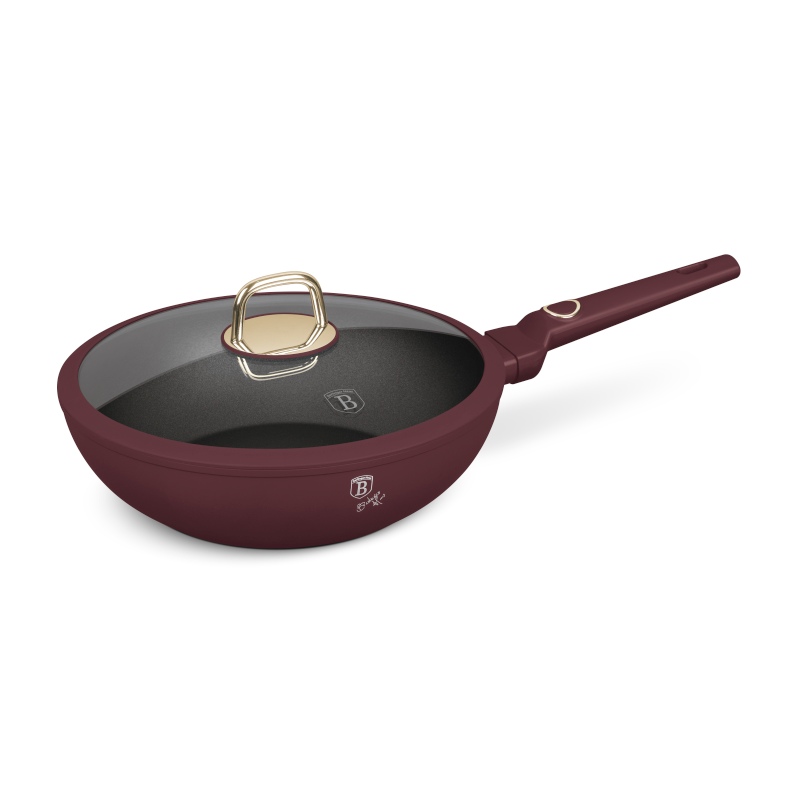 Pánev wok s poklicí a titanovým povrchem 28 cm Leonardo Collection