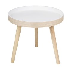 Odkladací stolík okrúhly drevo/biela 40 cm