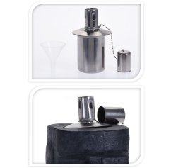 MOAI lámpara de aceite 31 cm negro