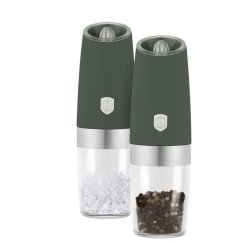 Mlýnek na pepř a sůl s gravitačním mechanismem sada 2 ks Matte Green Collection