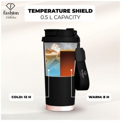 Nerezový termohrnek na kávu i čaj 0,5 l Black Rose Collection Nerezový termohrnek na kávu i čaj 0,5 l Black Rose Collection