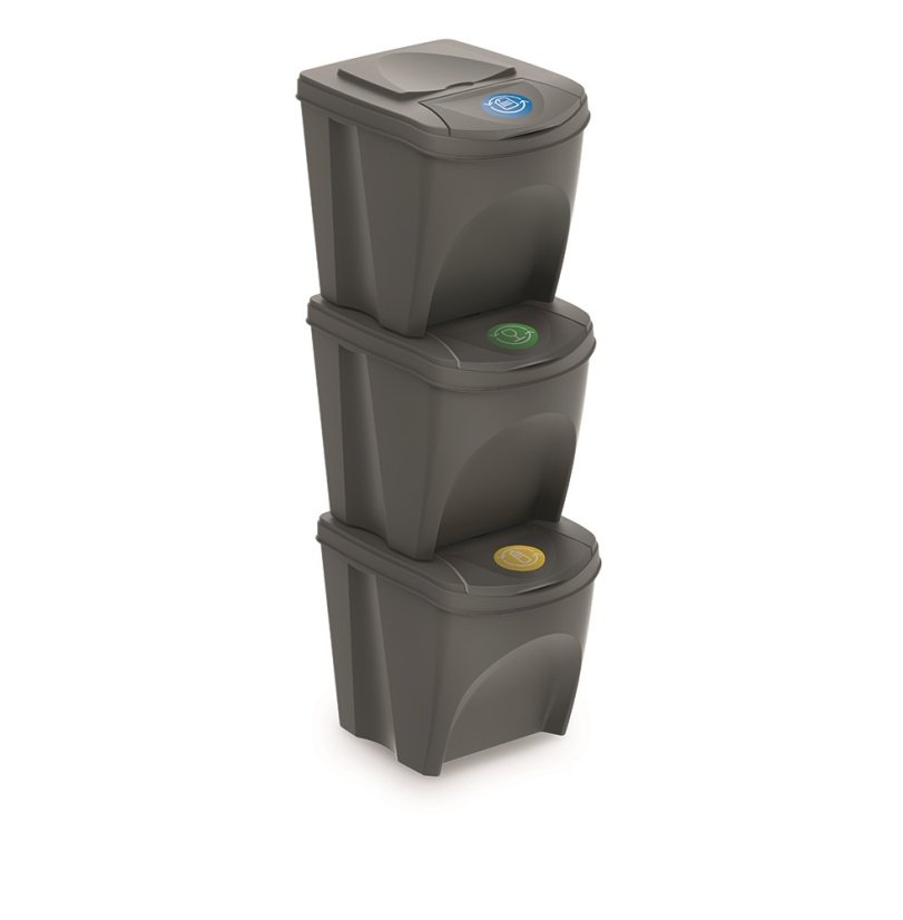 Papelera Prosperplast SORTIBOX 3 x 25 l gris
