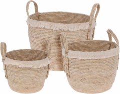 Obal na květináč sada 3 ks pletený LILIA ECO