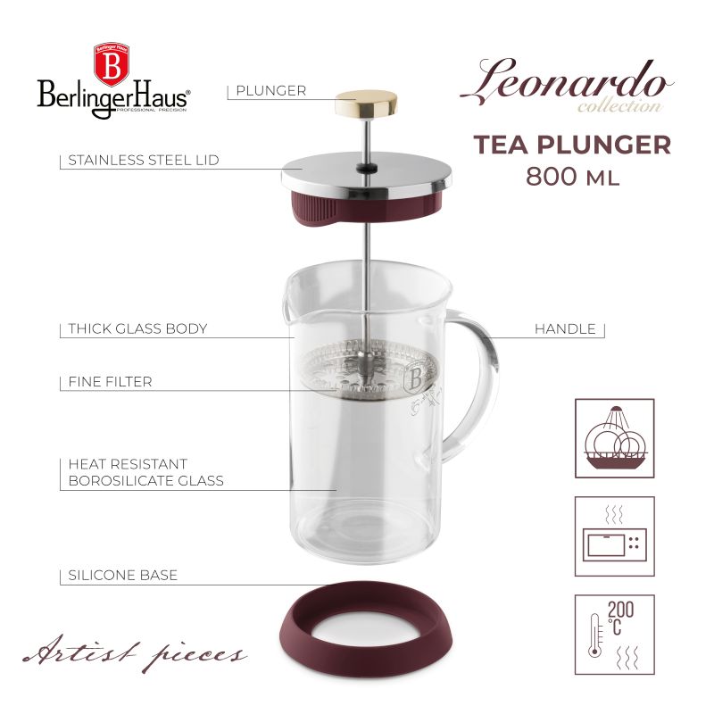 Konvička na čaj a kávu French Press 800 ml Leonardo Collection