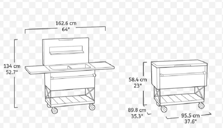 Zahradní stůl Keter Patio Cooler šedý 