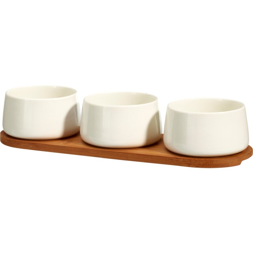 Set de boluri de porțelan 4 buc alb