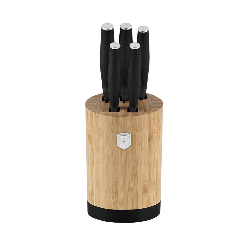 Set cutite cu suport BAMBOO 6 buc Colectia Matte Black