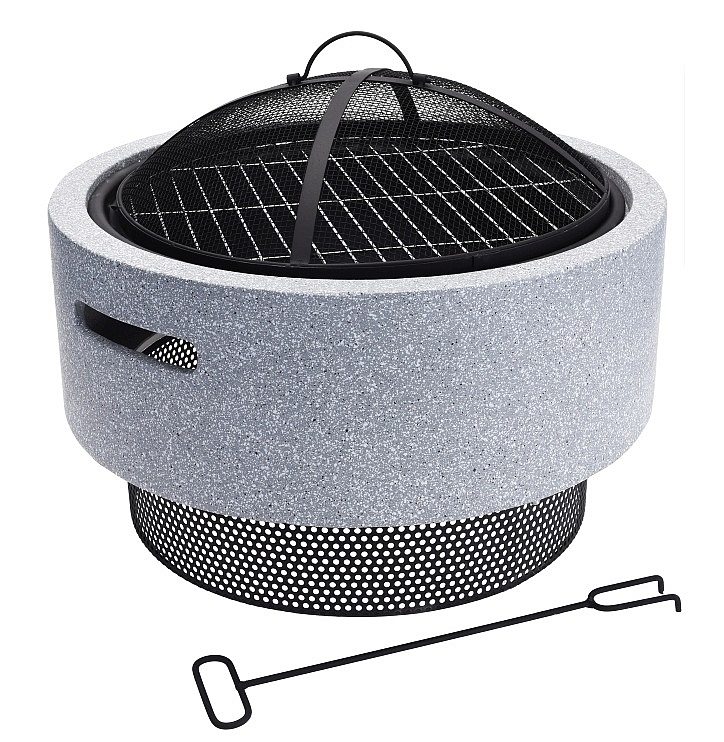 Prenosné ohnisko s grilovacím roštom a vekom