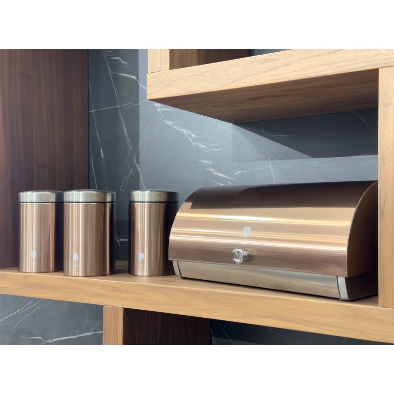 Chlebovka nerez so sadou 3 ks skladovacích nádob Rosegold Metallic Line