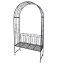 Arco de jardín para rosales con banco 121 x 230 cm