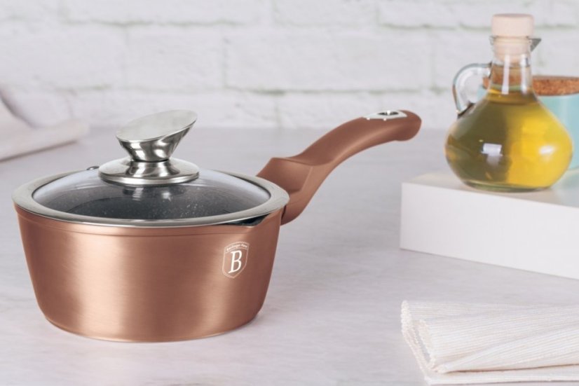 Rendlík s poklicí s mramorovým povrchem 16 cm Rosegold Metallic Line