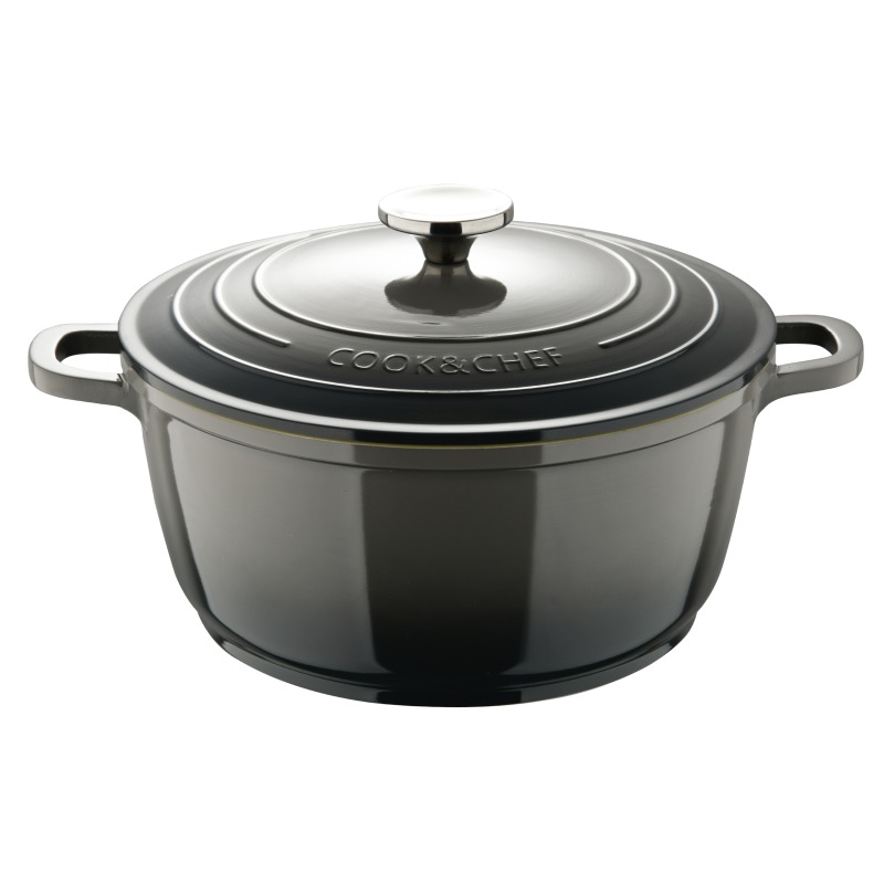Caserola din fonta cu capac EXCALIBUR 28 cm gri