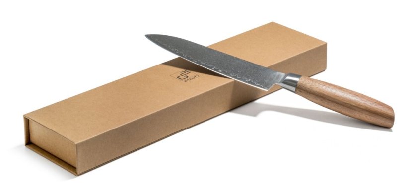 G21 Gourmet Damascus 17 cm, nôž Santoku, rukoväť zo zebrového dreva