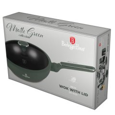 Pánev wok s poklicí a titanovým povrchem 28 cm Matte Green Collection Pánev wok s poklicí a titanovým povrchem 28 cm Matte Green Collection
