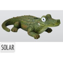 Záhradná dekorácia solárny krokodíl 18 cm