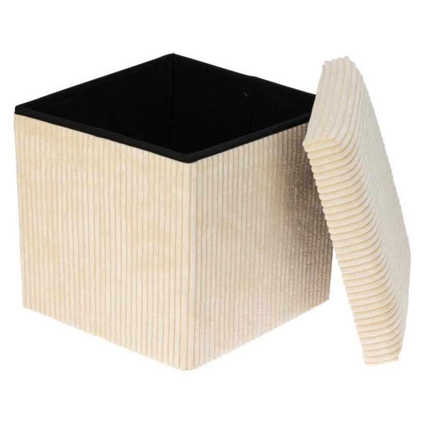 Taburet s úložným priestorom 38 cm, krémová