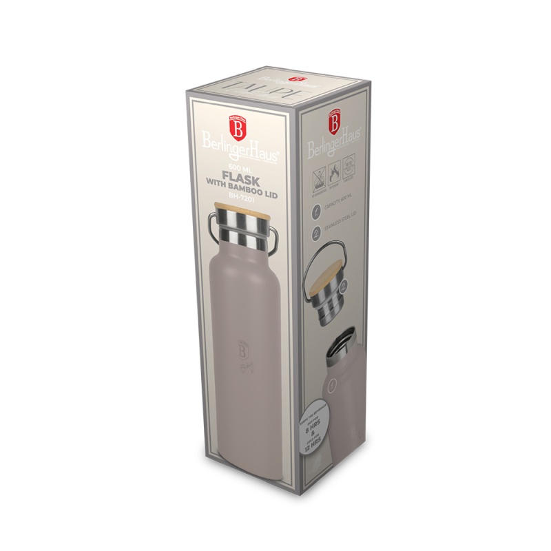 Termoska lahev s dvojitou stěnou nerez 0,6 l Taupe Collection
