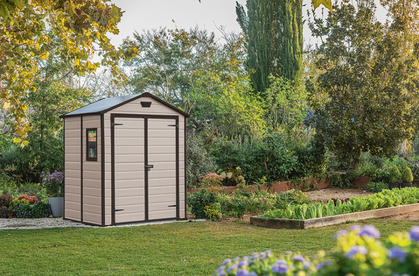 Casuta de gradina Keter MANOR 6 x 5 DD bej, cu podea