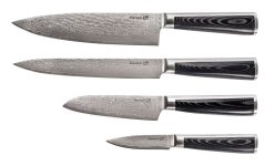 Set de cuțite G21 Damascus Premium în bloc de bambus, 4 buc + piatră de ascuțit Set de cuțite G21 Damascus Premium în bloc de bambus, 4 buc + piatră de ascuțit
