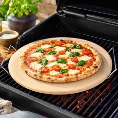 Kameň na pizzu do rúry alebo na gril s rukoväťami, 33 cm