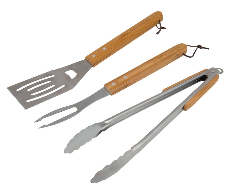 Grilovacie náradie nerez / drevo Universal Utensil Kit súprava 3 ks