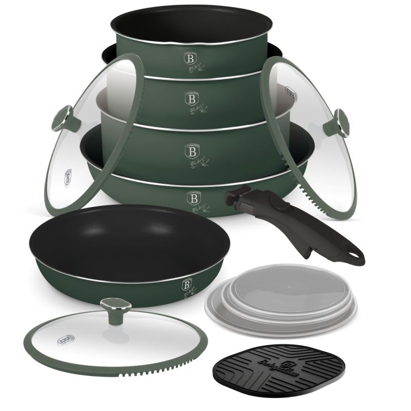 Sada nádobí s titanovým povrchem 13 ks Matte Green Collection