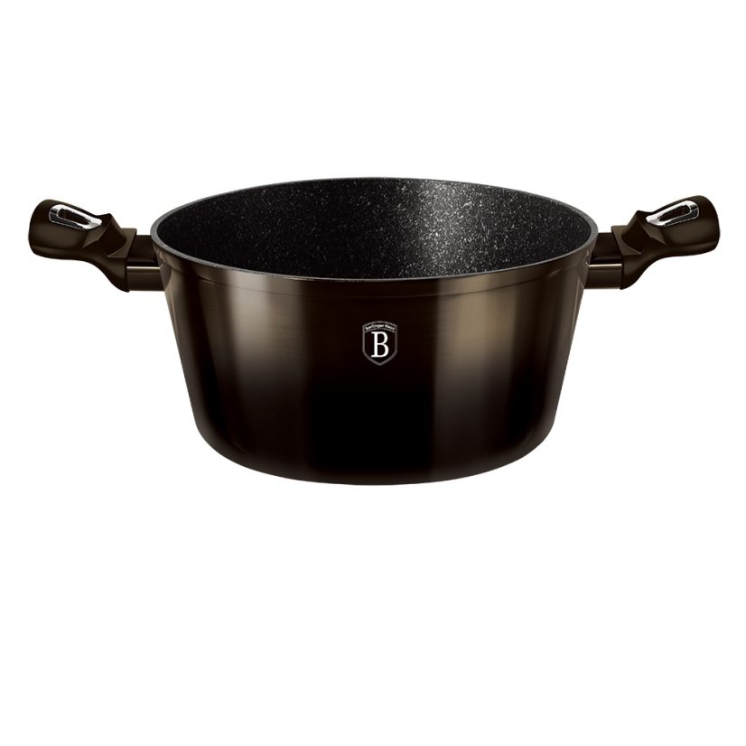 Kastrol s mramorovým povrchem 24 cm Shiny Black Collection 2 poklice
